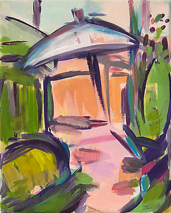 Garten mit Sonnenschirm